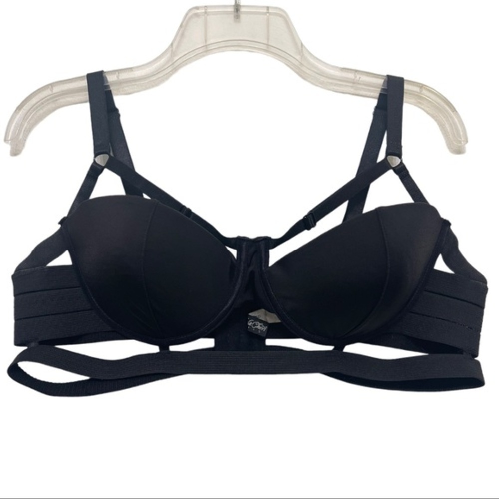 OH LA LA CHERIE Caged Bra Black Size 1X - Picture 2 of 4